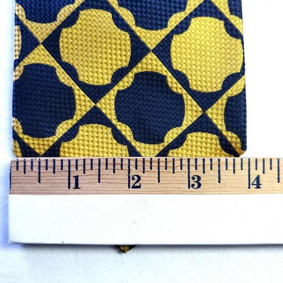 Vintage | Mod Pattern Tie Blue & Yellow - Picture 6 of 6